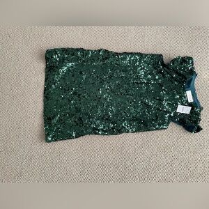 NWT Size 12 Crewcuts Shimmering Emerald Sequin Dress